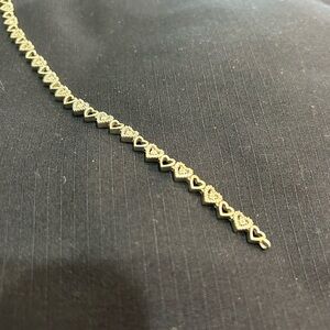 Silver  Heart Bracelet with diamonds
